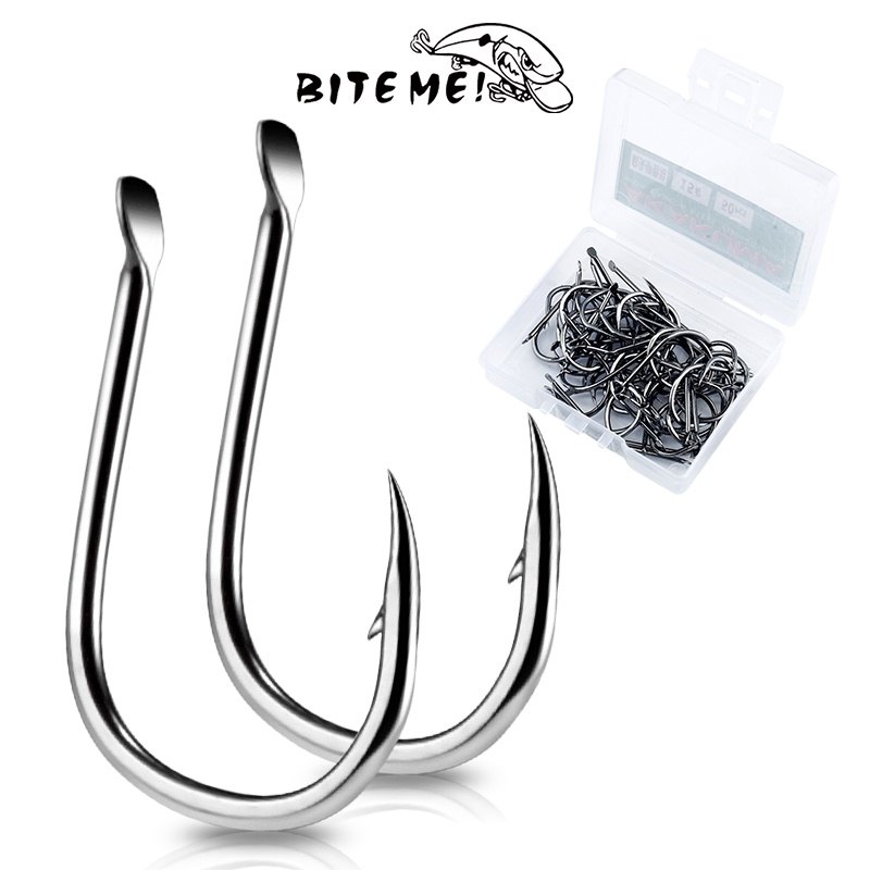 100PCS Fishing Hooks Carbon Stainless Steel Jigging Barbed Carp Hooks  Durable Head Fishing Accessories