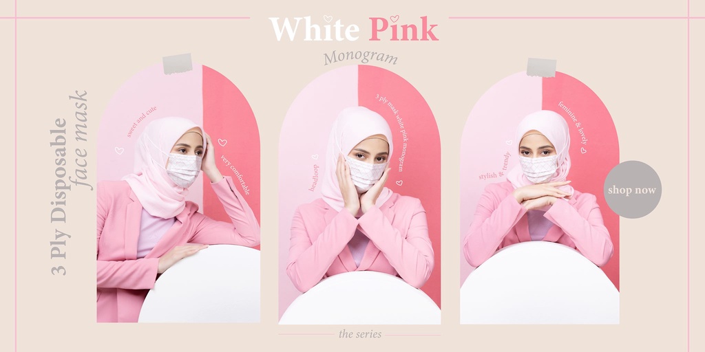 Jovian Headloop Mask Monogram Face Mask Hijab Jovian Mandagie HQ