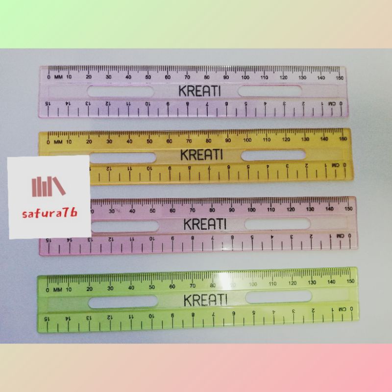Pembaris Pendek 15cm / Short Ruler / School Ruler / Transparent Ruler ...