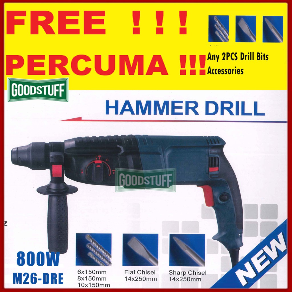 MAXX= BOSCH 3 MODE ROTARY HAMMER DRILL 26MM GBH226 SPEED CONTROL IMPACT DRILLING SCREW DRIVER