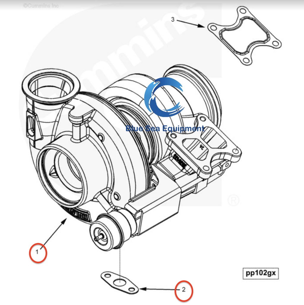 Turbocharger HX60W for Cummins ISX / QSX15 - 3594488 4038498 3598762 ...