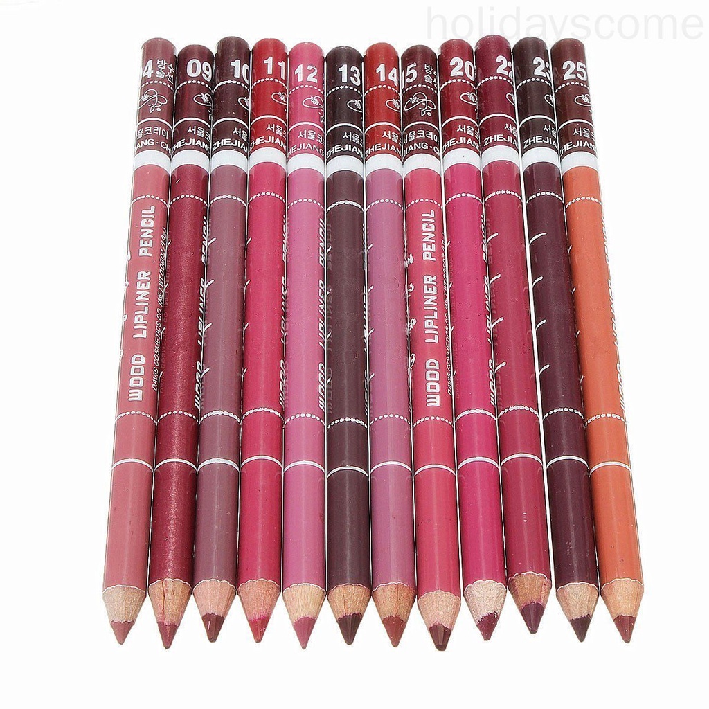 Same Color 12Pcs Women's Professional Makeup Lipliner Waterproof Lip