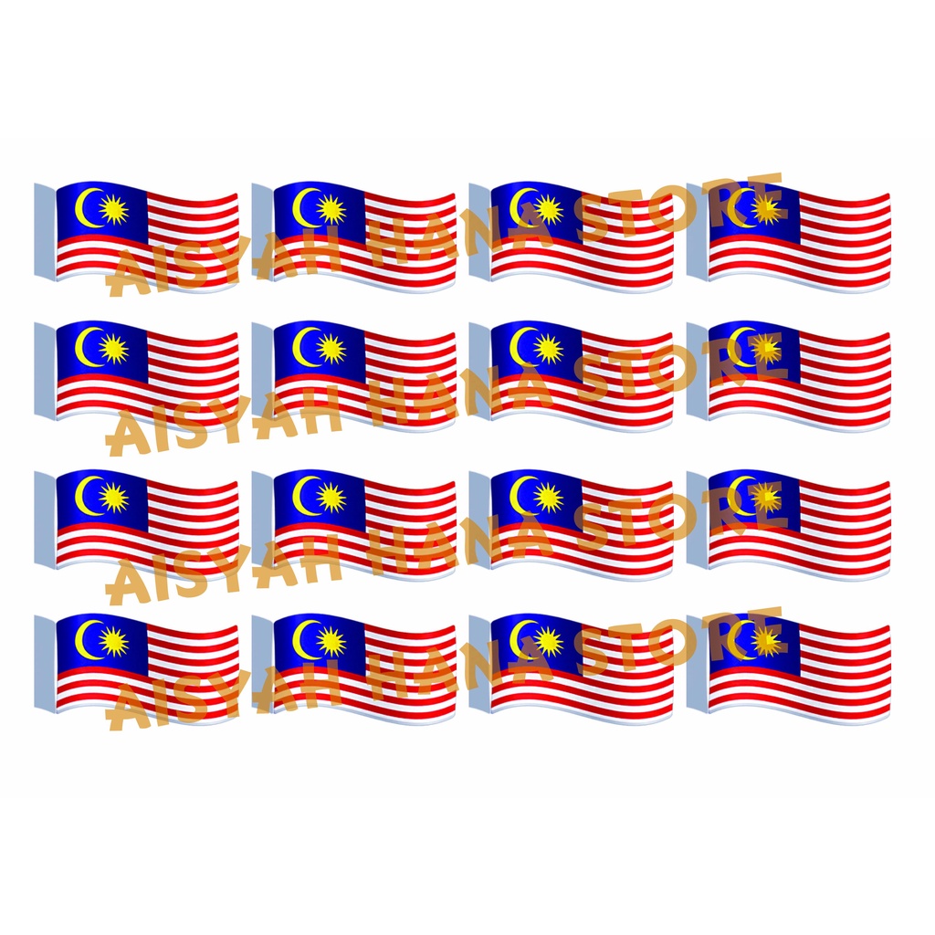 Malaysia Flag Cake Topper Deco Bendera Jalur Gemilang Bendera Negeri