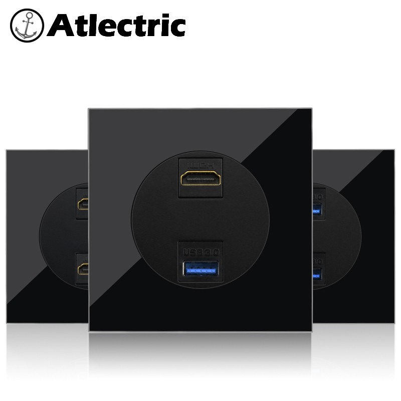 Atlectric HDMI & USB Date Port Jack Dual HDMI HD TV USB Data Socket ...