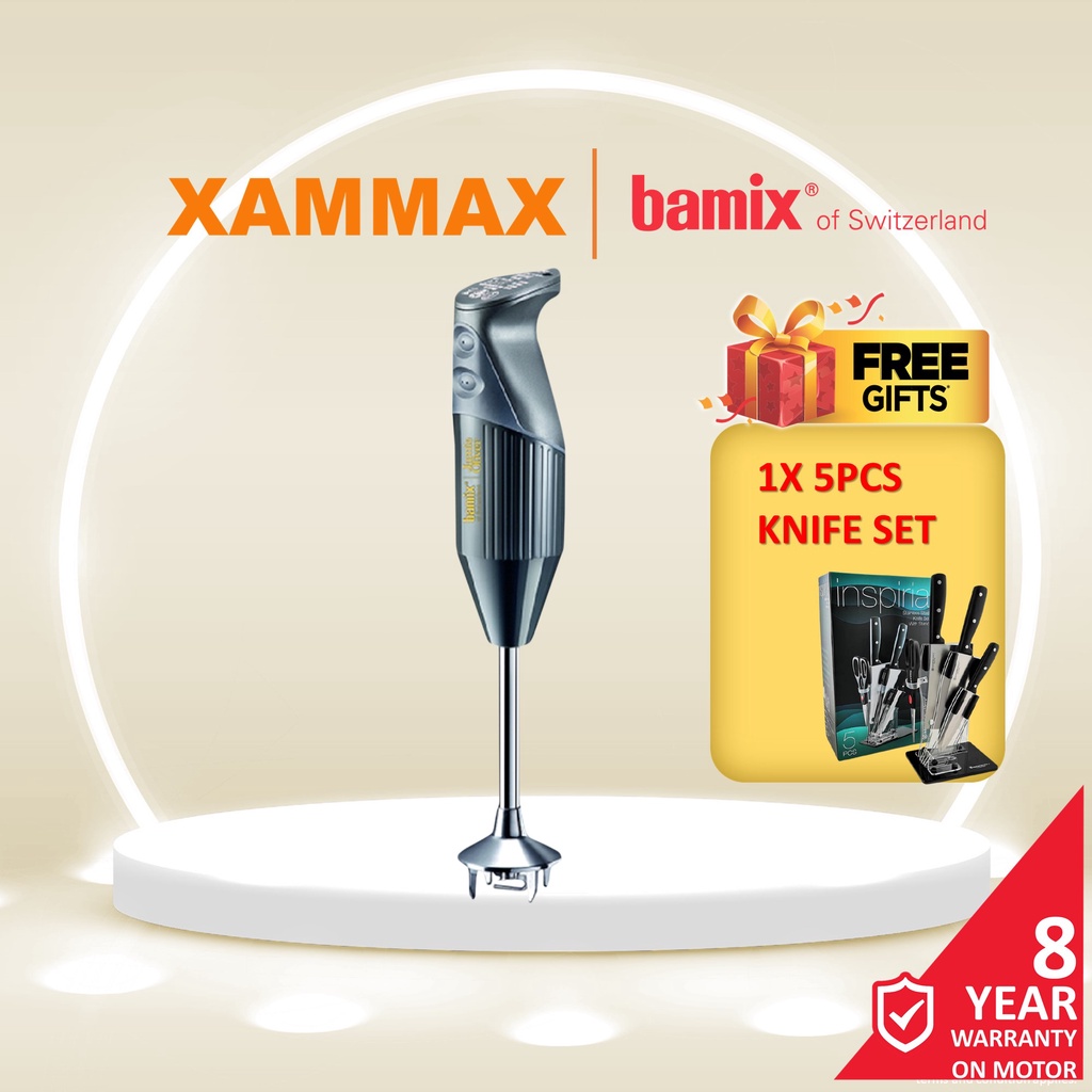 Bamix B JO1200AN Jamie Oliver Version Hand Blender Set With Stand Heavy Duty AC Motor 200W