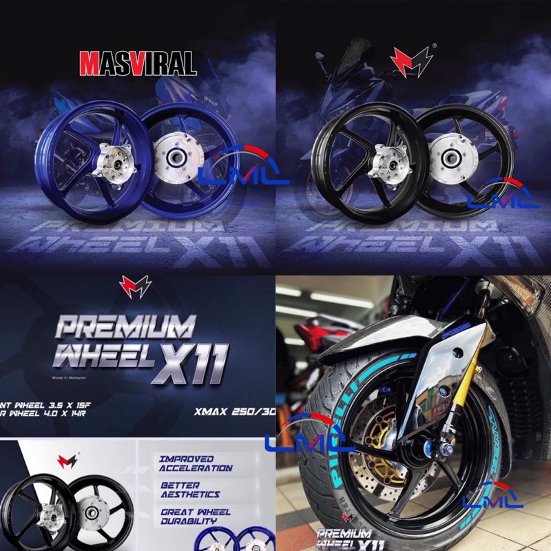 Xmax250 Xmax300 Masviral Sport Rim Premium Wheel X11 Forged Alloy Front ...