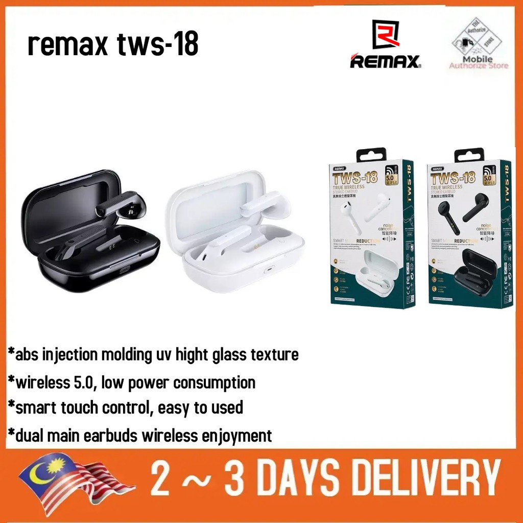 REMAX TWS-18 V5.0 True Wireless Stereo In-ear Earbuds Double Earphones ...