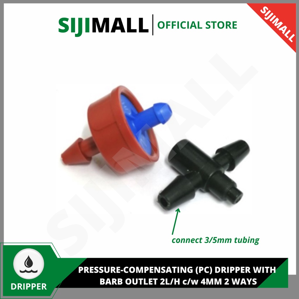 2L/h or 4L/h, Compact PC Dripper c/w 2 ways connector, @ 0.5 - 4.0 bar ...