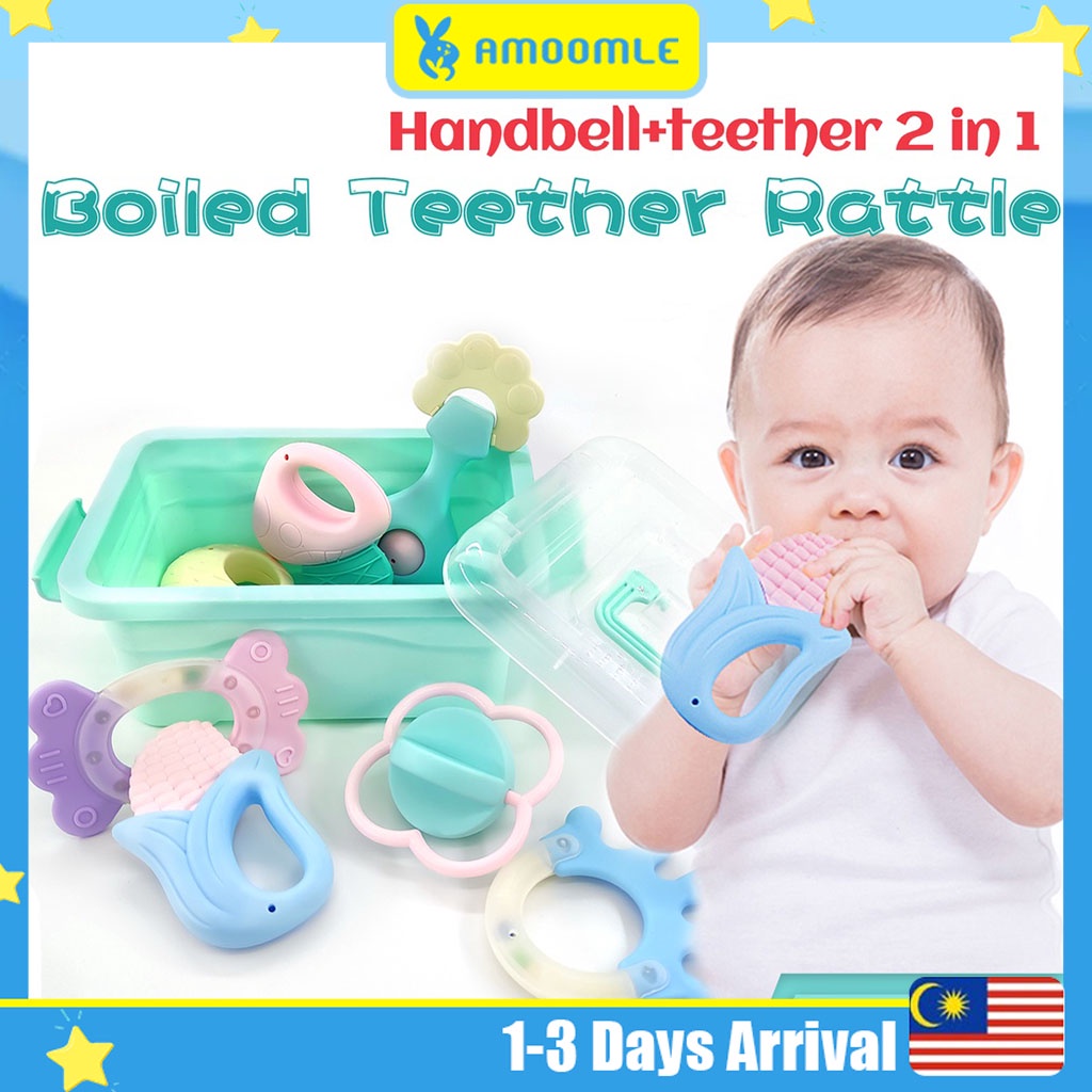 13Pcs/set Mainan Newborn Teether Baby Soft Rubber Rattle Toys Infant ...