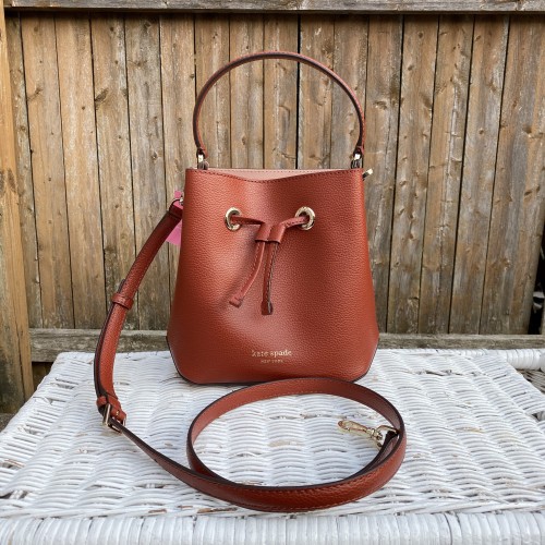 Sale Kate Spade Eva Small Bucket Bag in Chestnut Butter