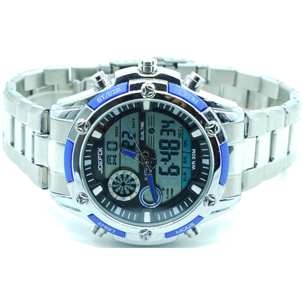 ORIGINAL Joefox 1313G Fashion Watch for mens Mens Watch Jam Tangan Lelaki Dual Display Blue Dail Shopee Malaysia