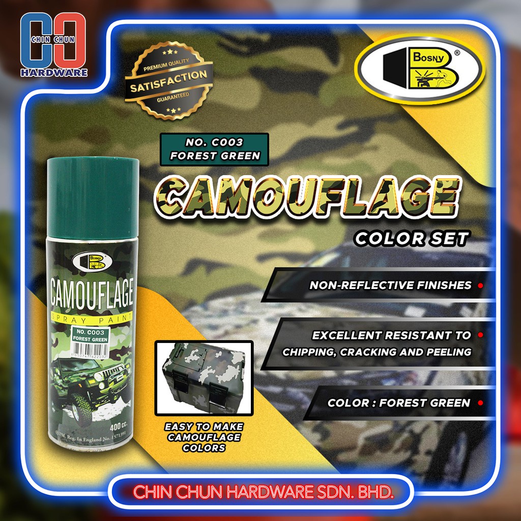 BOSNY C003 FOREST GREEN CAMOUFLAGE SPRAY PAINTCAR SPRAYPLASTIC SPRAY