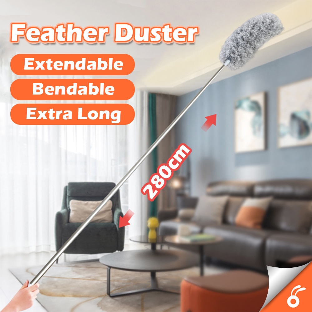 READY STOCK 280CM Extra Long Handle Extendable Bendable Microfiber ...