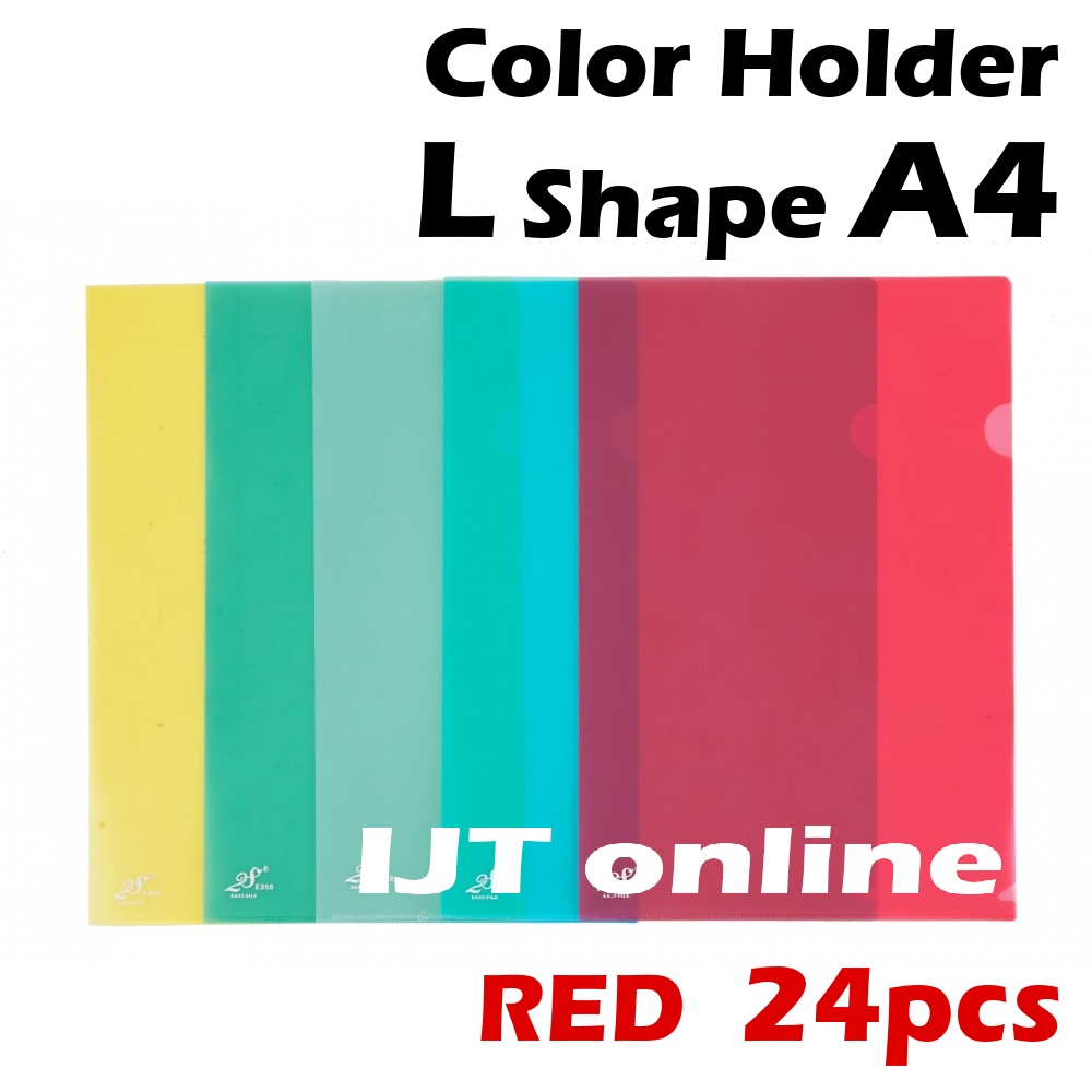 (24pcs/pack) E310 L Shape A4 Colour Folder / PP Transparent Document ...