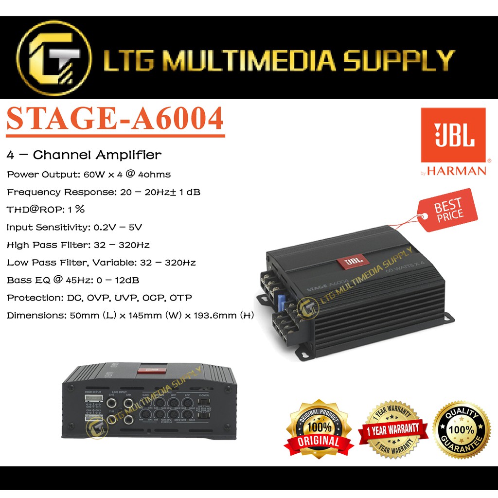 JBL Stage A9004 Amplifier 90W X 4 Channel