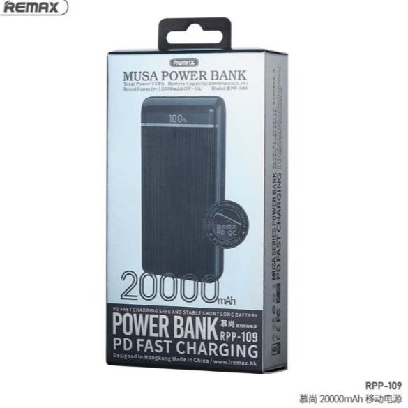 Remax RPP-109 PD Fast Charging 20000mAh Power Bank | Shopee Malaysia