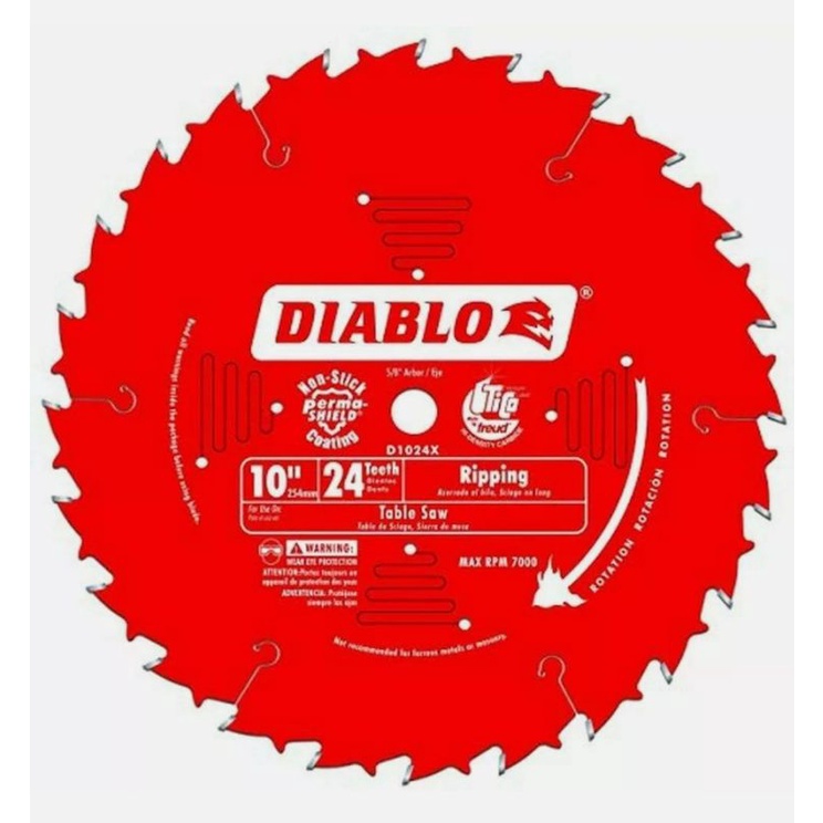 Freud D0624A Diablo 6-1/2-inch 24T ATB Perma-Shield Framing Saw Blades, 10- Pack