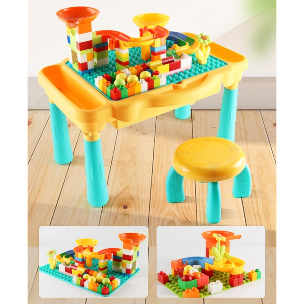 Table And Chair Free 102 pcs Building Blocks With Toy Storage For ...