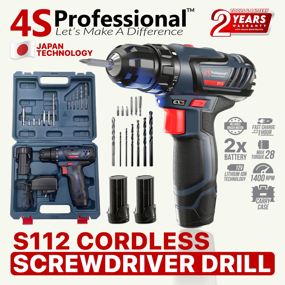 4S Professional Cordless Screwdriver Drill S110 S112 S112T X235 From 3.6V 20V Shopee Malaysia