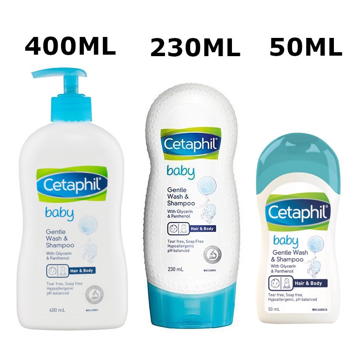 CETAPHIL BABY GENTLE WASH AND SHAMPOO 50ML 230ML 400ML (WITH