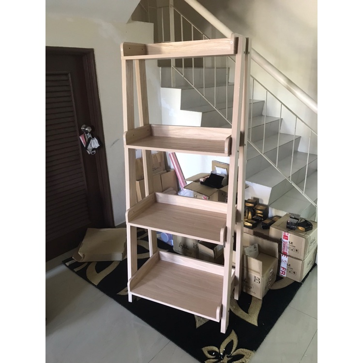 STARS Ladder Book Shelf 4 Tier Display rack Kayu Rak Buku Kitchen ...