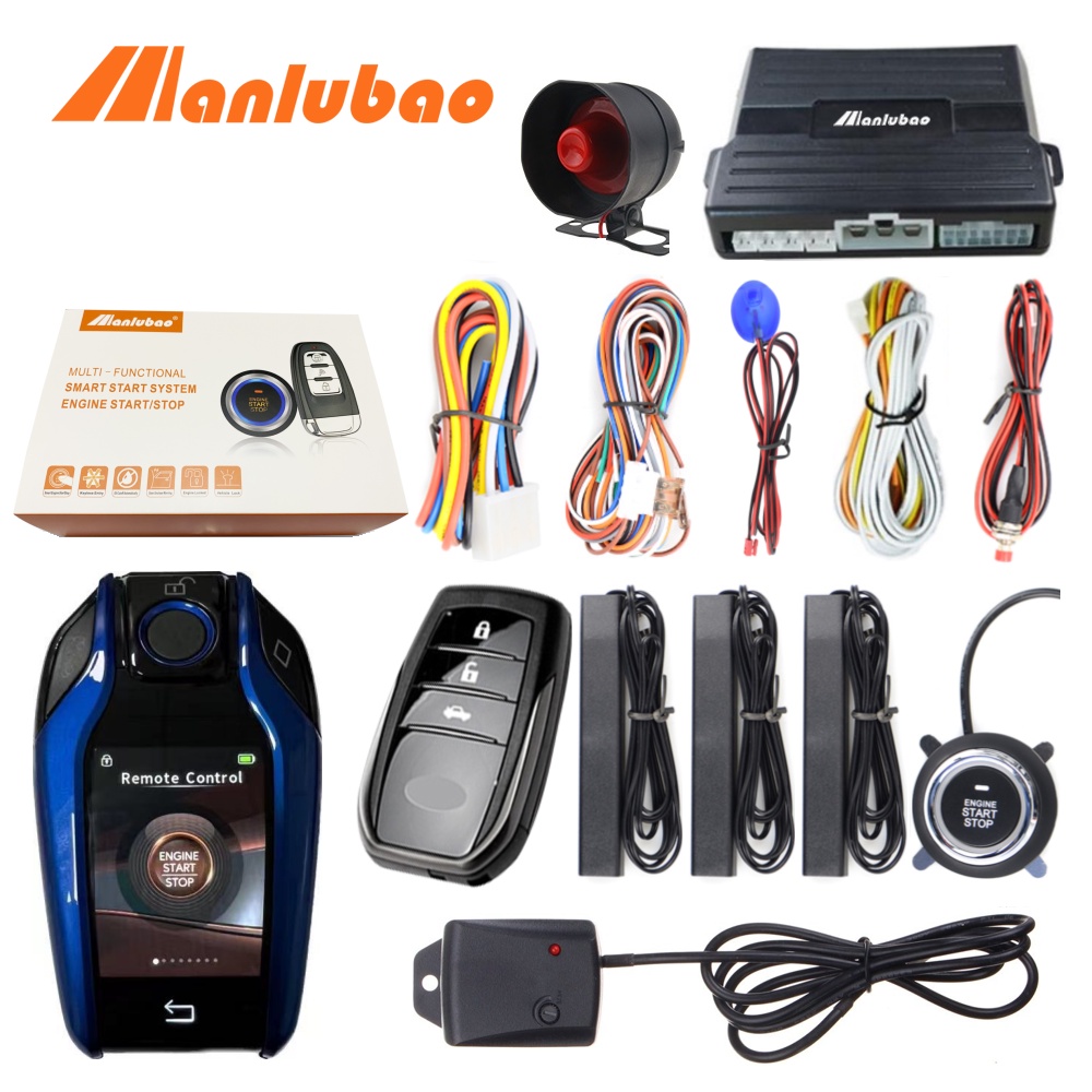 Manlubao 6-B PKE Car Alarm System Keyless Entry Remote Start Push ...