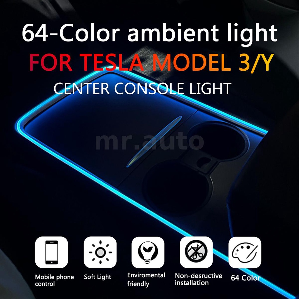 For Tesla Model Y Model 3 Neon Light Tubes RGB Interior LED Strip
