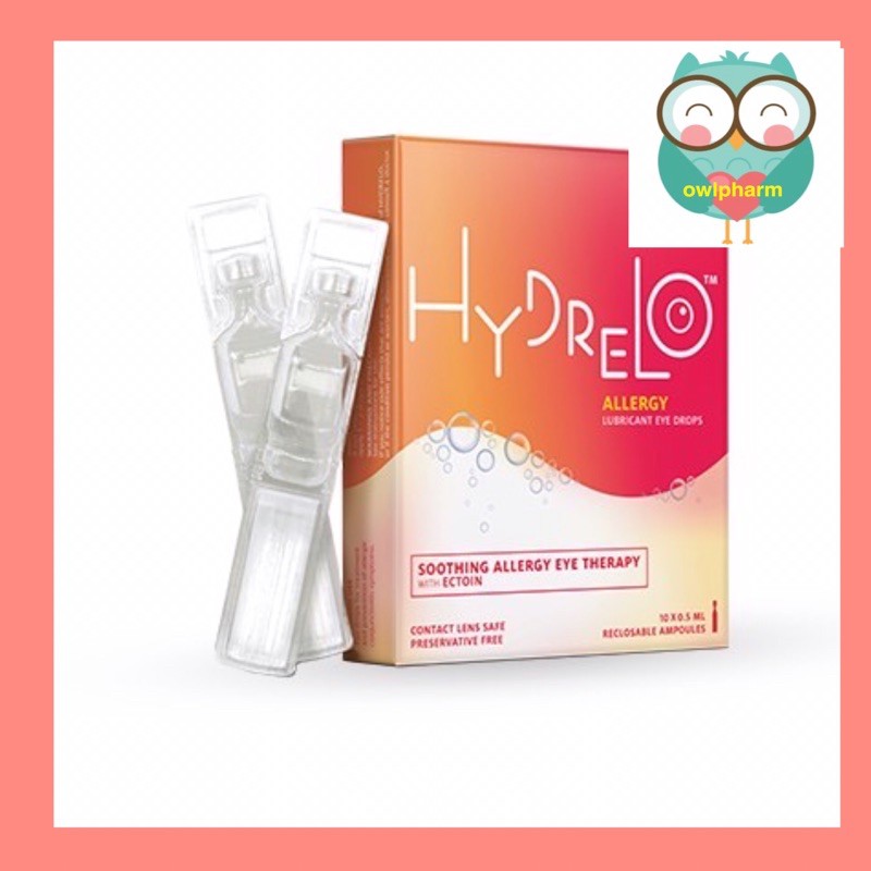 Hydrelo Allergy Lubricant Eye Drops 10x0.5ml to relieve Dry Itchy Dry ...