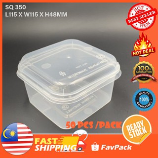 650ML Square Container with Lids- SLV10/PACK50/CTN500