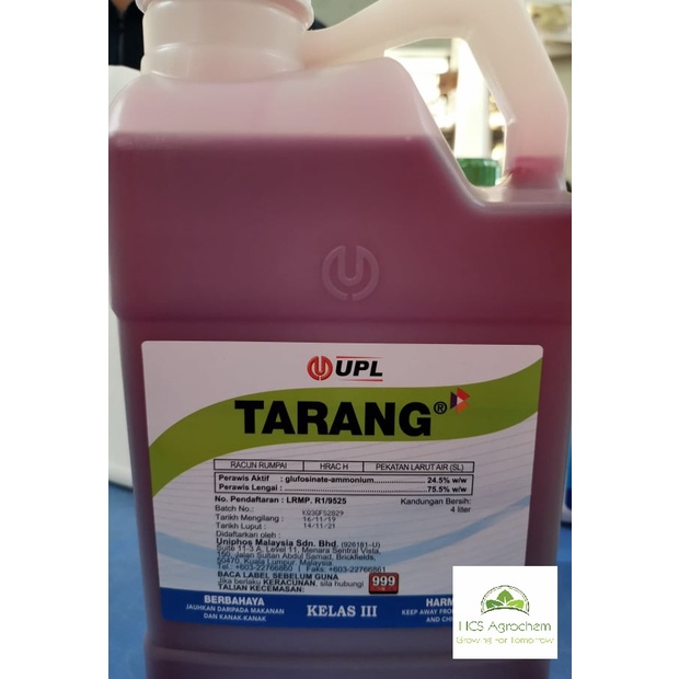 (+-4lit) Racun rumpai/herbicide Glufosinate 24.5% Tarang | Shopee Malaysia