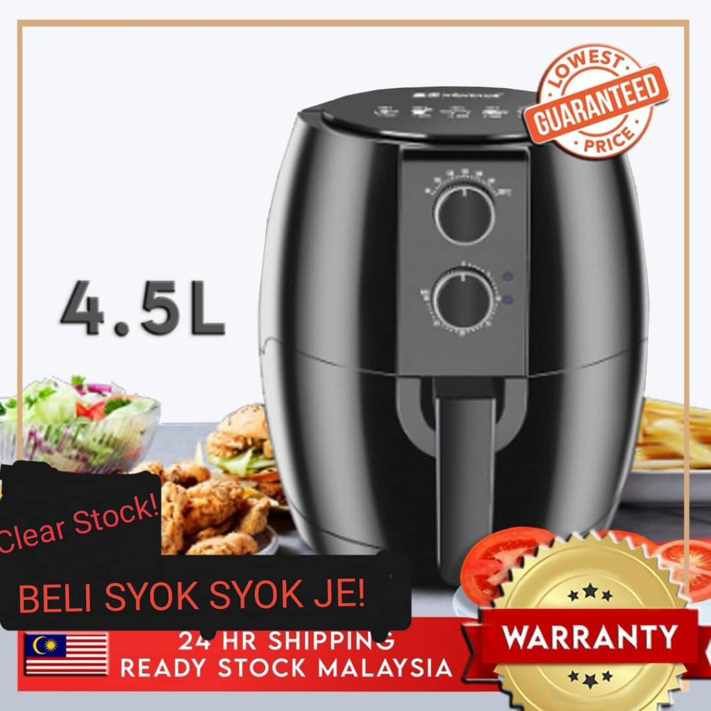 4.5L Rapid Air Fryer Timer Cooker Fry Roast Grill Bake Air Frayer ...