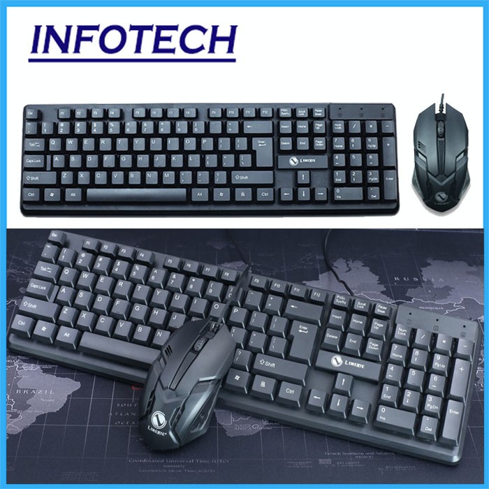 InfoTech T13 Keyboard & Mouse Combos combo usb wired laptop pc computer