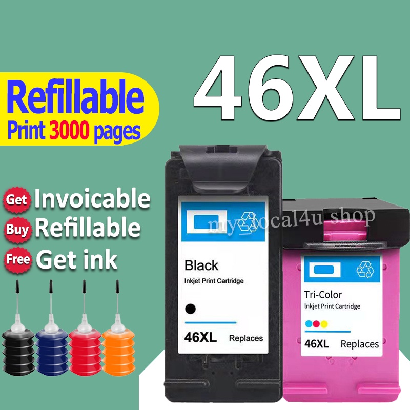 hp 46xl ink cartridge hp46xl ink cartridge refillable compatible for HP ...