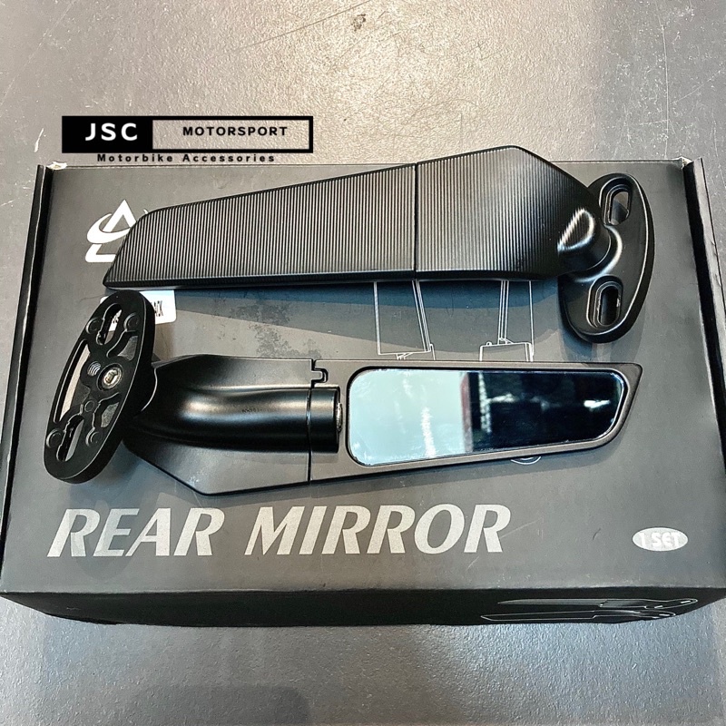 Motorcycle Stealth Winglet Mirror Adjustable Wind Wing Rotating Side