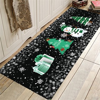 Christmas Snowman Christmas Tree Pattern Hallway Runner Rug