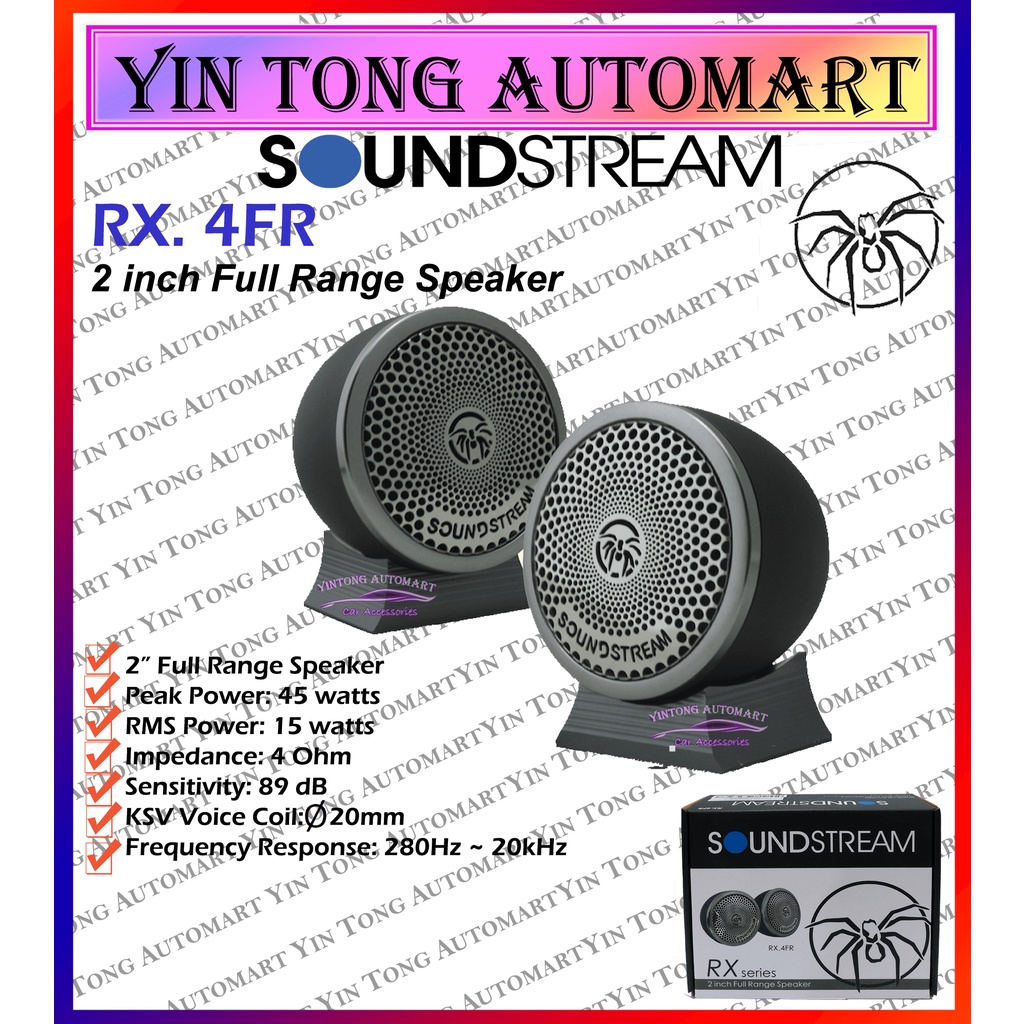 SOUNDSTREAM 2 inch Rx Series RX.4FR Full Range Speaker Tweeter | Shopee ...