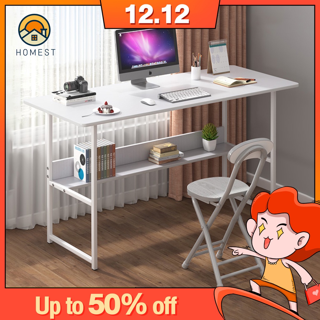 (PROMO) HOMEST-Study table Computer Table Double Layer modern writing ...