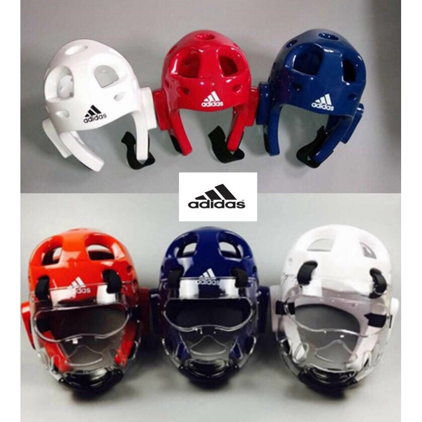 Adidas Brand Taekwondo helmet White Red Blue Karate MMA Thai Head guard Helmet