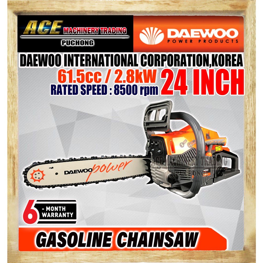 DAEWOO 24" Chain Saw Gasoline Chainsaw 24 inch Heavy Duty 2 Stroke DCS6224T
