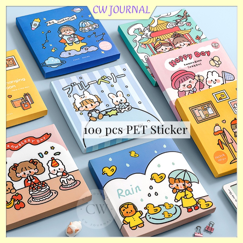 CW Journal 100 Sheets Cute Cartoon Ins Water Proof No Repeating Cute