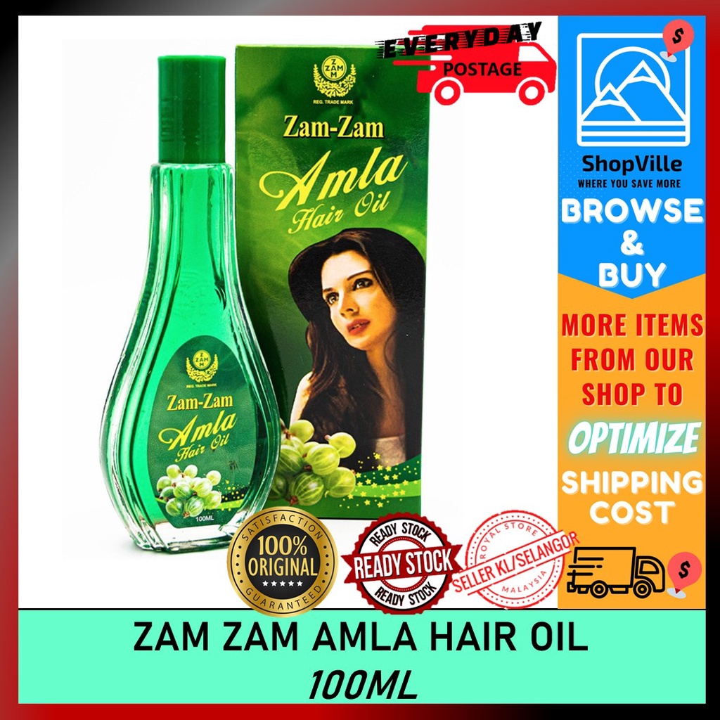 Zamzam Hair Oil 115ml Minyak Rambut Zamzam Zam Zam Herbal Amla Castor