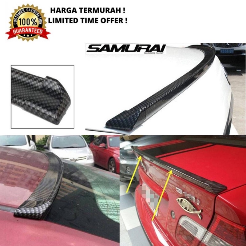 Spoiler Carbon Kereta Rear Carbon Spoiler adjustable Cut | Shopee Malaysia