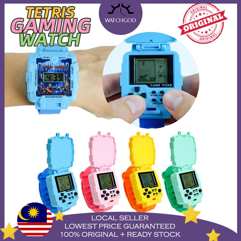 ?WATCHGOD PROMO?] 26 GAMES TETRIS GAMING WATCH Digital LED Toy Children  Kids Kid Watches Jam Tangan Kanak Avengers PVZ | Shopee Malaysia