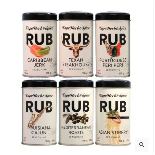 CAPE HERB & SPICE Assorted Seasoning Rub 100gm ( Caribbean Jerk / Texan