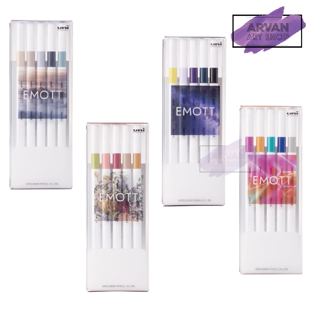 Emott 5 Color Fineliner Marker Set - No.10 Botanical Color