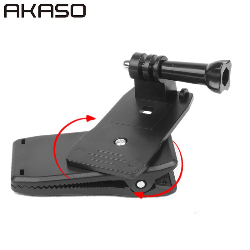 AKASO 360 Degree Rotary Backpack Hat Clip Clamp Mount for Go pro ...