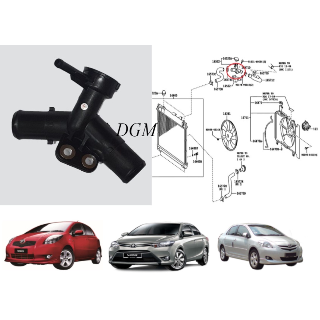 Toyota Vios NCP93 NCP150 / Yaris NCP91 2007-2017y Radiator Water T ...