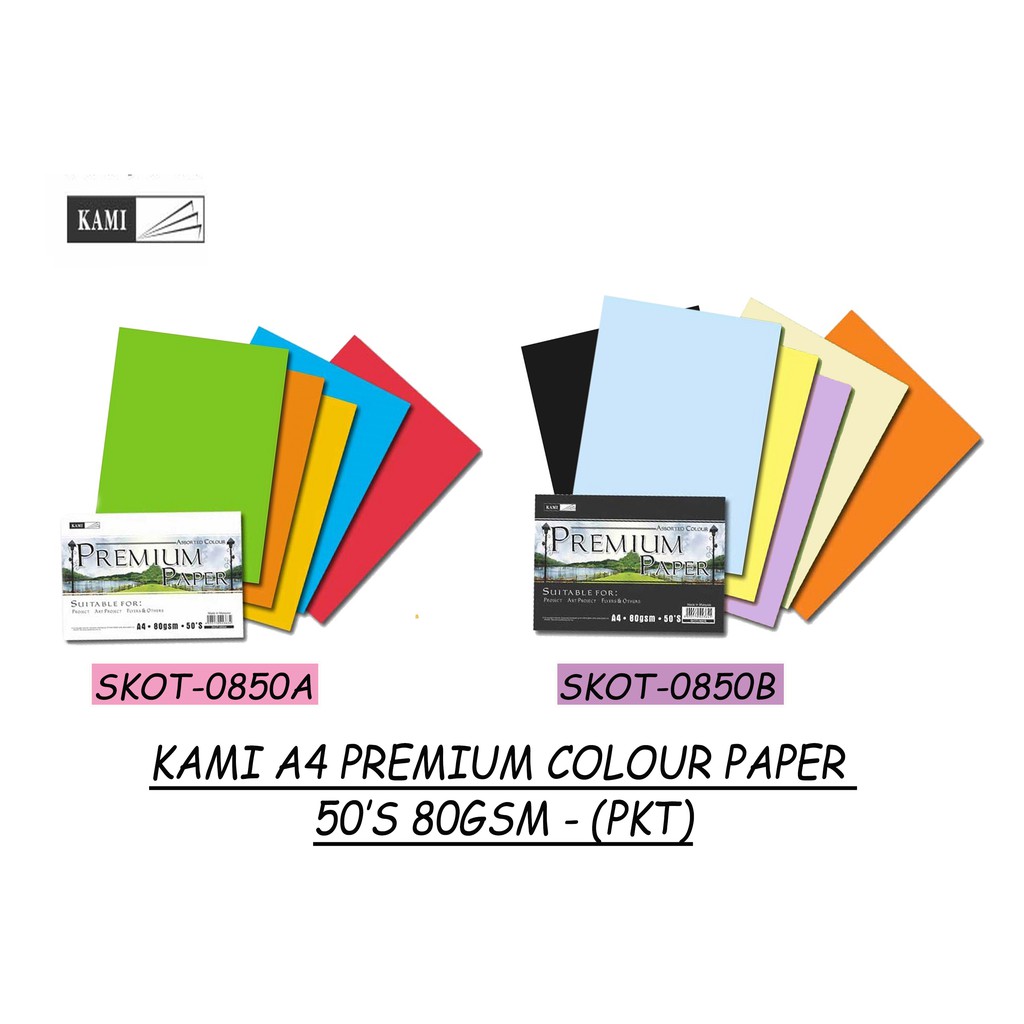 Kami A4 Premium Colour Paper 50's 80gsm - (PKT) | Shopee Malaysia