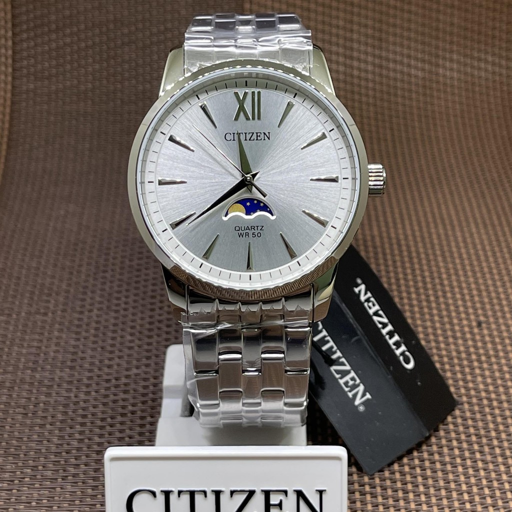 [Original] Citizen AK5000-54A Quartz Analog Moon Phase Stainless Steel ...