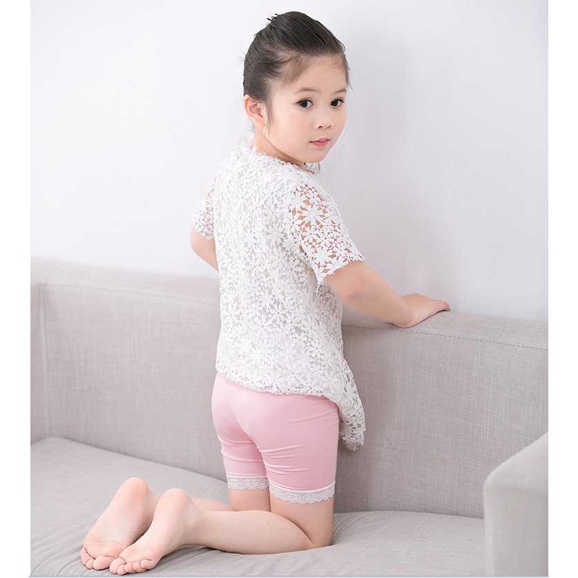 Girls summer Stretchy Safety Legging Panties cotton lace short Tights baby girl Kids Summer Legging Pants